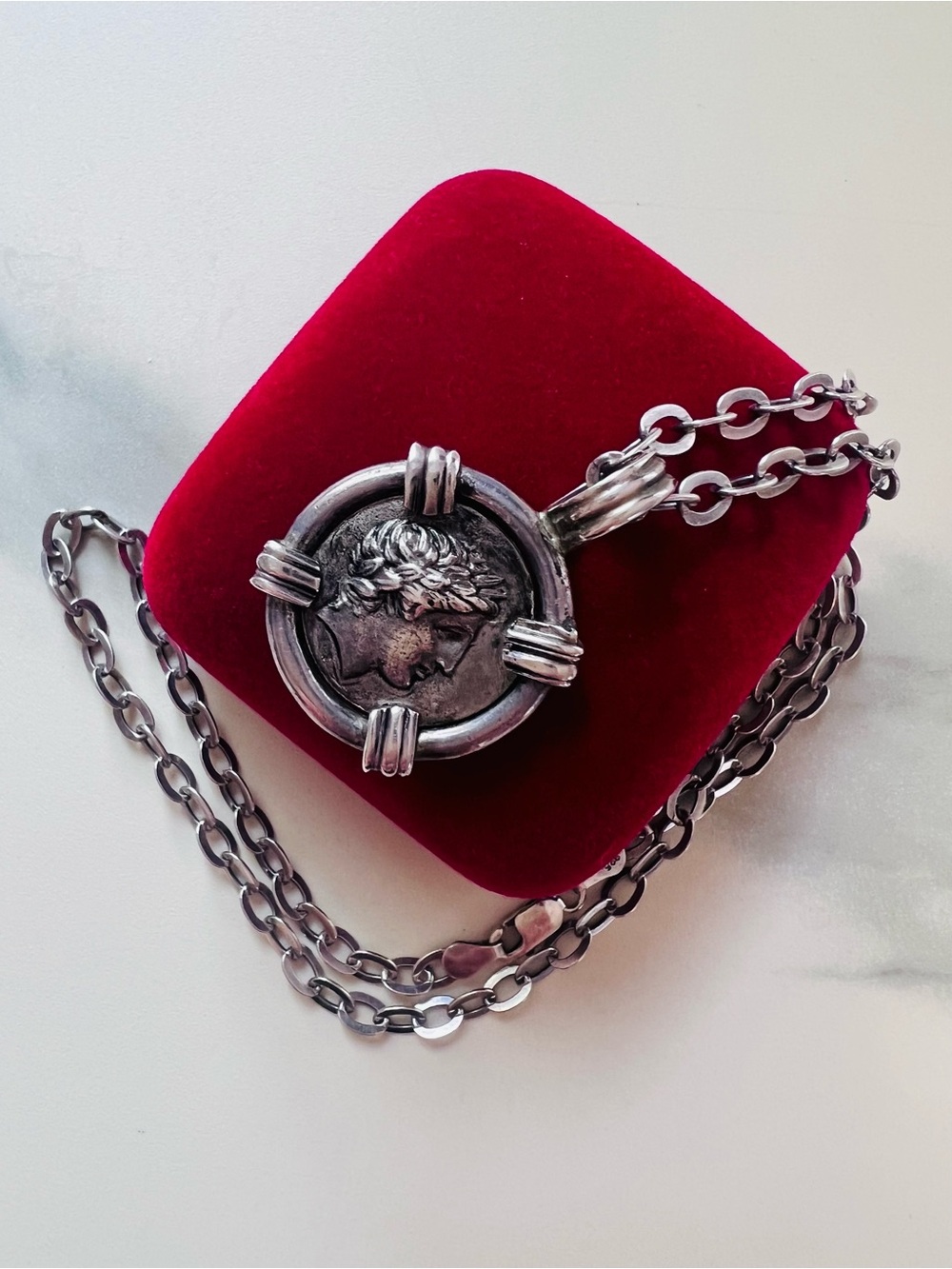 Sterling Silver Ancient-Style Coin Necklace